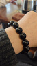 金石靈收藏級天然黑曜石手串男女款五行補水水晶手鏈佛珠本命年生日禮物 曬單實(shí)拍圖