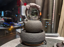 承韻尚樽（VHUNSZON）養生壺祥云瑞鶴日本鐵壺茶壺純手工無(wú)涂層砂鐵壺煮茶壺家用燒水壺 鐵壺+老巖泥山野人家電陶爐 曬單實(shí)拍圖