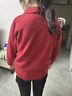 恒源祥高級感翻領(lǐng)毛衣女秋冬氣質(zhì)減齡針織上衣寬松內搭羊毛打底衫 安哥拉紅 S 80斤---99斤 曬單實(shí)拍圖
