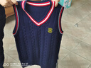 兒童馬甲男孩針織毛衣男大童內穿保暖衣男童加絨馬夾女童冬季背心 藏青色單層 140 140cm 身高建議120cm~125cm 曬單實(shí)拍圖