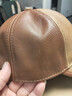 JEEP SPIRIT真皮帽子男士秋冬季薄款牛皮棒球帽中老青年休閑鴨舌帽保暖爸爸帽 棕色 均碼(55-60cm)可調節 曬單實(shí)拍圖