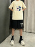 nasawassup夏季新品純棉短袖男2026韓版高街設計感趣味體恤休閑寬松情侶裝潮 米黃杏 M 建議105-125斤 曬單實(shí)拍圖