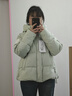 鴨鴨（YAYA）短款羽絨服女2025新款90絨小個(gè)子甜美氣質(zhì)百搭休閑加絨短外套HT 豆綠色 S (155) 曬單實(shí)拍圖