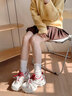 卓詩(shī)尼厚底老爹鞋女2026春季新款網(wǎng)面透氣潮流小個(gè)子增高休閑運動(dòng)鞋女鞋 銀灰色 37 曬單實(shí)拍圖