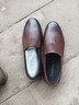 蜘蛛王男士皮鞋牛皮套腳商務(wù)休閑鞋中老年爸爸男鞋 深棕（套腳） 42  曬單實(shí)拍圖