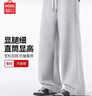 名創(chuàng  )優(yōu)品（MINISO）休閑直筒褲子男重磅潮流春季青少年寬松百搭垂感衛褲 麻灰 3XL 曬單實(shí)拍圖