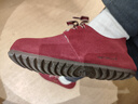 百麗周雨彤同款枕頭吐司1代女勃肯鞋B7Z1DAM5 紅色-毛里（禮盒款）36 曬單實(shí)拍圖