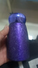 迷你口袋杯覆鈦內膽保溫杯智能顯溫蘑菇杯時(shí)尚輕奢便攜水杯子 紫色 280mL 曬單實(shí)拍圖