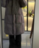 ELLE90白鴨絨針織連帽長(cháng)款羽絨服女2025冬新款新年復古高級感通勤外套 咖色 M 曬單實(shí)拍圖