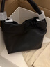裘真云舒系列手拎云朵包植鞣羊皮休閑百搭小手提包女 黑色 曬單實(shí)拍圖