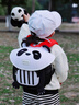 牧童書(shū)包幼兒園寶寶立體卡通背包兒童出游輕量雙肩包新年禮物 熊貓黑M 曬單實(shí)拍圖