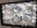 華光國瓷 骨瓷功夫茶具套裝 華青瓷茶杯茶壺公道杯家用辦公 湖光秋月 8頭【小壺*小杯】 曬單實(shí)拍圖