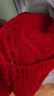 金菊厚款100%羊毛開(kāi)衫針織馬甲圓領(lǐng)疊穿麻花背心羊毛衫女毛衣 紅色L 曬單實(shí)拍圖