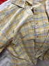優(yōu)衣庫女裝法蘭絨襯衫/格紋格子長(cháng)袖襯衣485263 41 杏黃色 S 曬單實(shí)拍圖