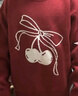 左西女童紅色毛衣兒童蝴蝶結套頭冬裝2025新款女孩新年衣服 紅色 150 曬單實(shí)拍圖