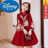 迪士尼（Disney）25新款紅色禮服公主冬季加絨兒童長(cháng)袖裙子女童秋冬連衣裙春秋過(guò)年 【加絨裙子】1755*紅色 150 曬單實(shí)拍圖