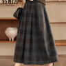 絲柏舍高腰半身裙2026春裝新款女裝時(shí)尚撞色格紋中長(cháng)款A字裙 曬單實(shí)拍圖