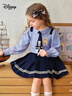 迪士尼（Disney）朱迪兔子警官女童套裝2026春秋季新款洋氣條紋襯衫百褶裙套裝 藍色 均碼 140cm 曬單實(shí)拍圖