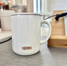 膳魔師（THERMOS）馬克杯不銹鋼茶杯大容量把手杯保溫咖啡杯團購生日禮物TEMC 【鍍鈦茶漏】珍珠白 400ml 曬單實(shí)拍圖