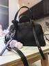 裘真植鞣胎牛皮悠悠保齡球包女復古通勤大容量手提單肩包包 黑色肩帶款-胎牛皮 曬單實(shí)拍圖