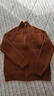 皮爾卡丹（pierre cardin）高領(lǐng)開(kāi)衫女寬松拉鏈純色長(cháng)袖毛衣外套加厚針織羊氣毛衫秋冬新款 焦糖色 均碼 80-140斤可穿 曬單實(shí)拍圖