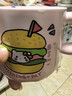 可愛(ài)fufu生日蛋糕馬克杯帶蓋勺陶瓷杯送女生高顏值有意義生日禮物 漢堡生日蛋糕杯+勺1個(gè)350ml 曬單實(shí)拍圖