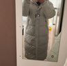 黑冰【清倉】秋冬女過(guò)膝長(cháng)款鴨絨連帽輕量保暖防風(fēng)羽絨服外套 FAF8961 米白 M 曬單實(shí)拍圖