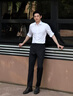 花花公子（PLAYBOY）白襯衫西褲套裝男長(cháng)袖公務(wù)員面試正裝大學(xué)生求職上班短袖襯衣修身 白色長(cháng)袖襯衫送領(lǐng)帶 2XL 【建議135-150斤】 曬單實(shí)拍圖