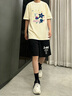 nasawassup夏季新品純棉短袖男2026韓版高街設計感趣味體恤休閑寬松情侶裝潮 米黃杏 M 建議105-125斤 曬單實(shí)拍圖