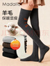 莫代爾襪子女冬季羊毛加厚保暖過(guò)膝襪高筒防下滑加長(cháng)小腿襪長(cháng)筒顯瘦襪子 曬單實(shí)拍圖