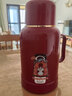 卡皮巴拉保溫瓶鍍銀玻璃保溫水壺便攜大容量熱水瓶家用暖水瓶新款 紅色1L【卡皮巴拉貼花】 曬單實(shí)拍圖