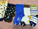 蕉內301C兒童襪子中筒襪男女童寶寶棉感透氣親膚7A抗菌防臭春秋季5雙 靘藍+軍草綠1&2+藏藍彩條+蜜黃 10-12歲 （32-37碼） 曬單實(shí)拍圖