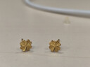 周六福幸運四葉草足金999黃金耳釘女生日禮物計價(jià)A0912975 一對 約0.88g 曬單實(shí)拍圖