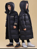 G.DUCK HELLO兒童長(cháng)款親子過(guò)膝加厚款羽絨服東北極寒黑金三防運動(dòng)衣服童裝外套 黑色 140 曬單實(shí)拍圖