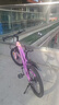 永久兒童自行車(chē)山地車(chē)青少年變速車(chē)碟剎車(chē)平把鋁合金減震前叉男女單車(chē) 粉紫色 【單速 贈后座架+LED前燈】 20寸【適合身高 130-155CM】 曬單實(shí)拍圖