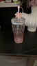 星巴克（Starbucks）桃花女神杯粉色漸變玻璃吸管杯550ml辦公室泡茶水杯子情人節禮物 曬單實(shí)拍圖