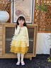 班喜迪女童連衣裙春裝2026新款寶寶公主裙子套裝周歲禮服兒童網(wǎng)紗蓬蓬裙 黃色 120 曬單實(shí)拍圖
