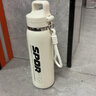SZTAA保溫杯男士騎行車(chē)載大容量水杯不銹鋼運動(dòng)戶(hù)外便攜水杯學(xué)生吸管杯 閃躍白600ml【贈提繩+登山扣】 曬單實(shí)拍圖