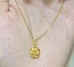 中國黃金（CHINA GOLD）莫比烏斯黃金項鏈女足金吊墜生日禮物送女友老婆結婚紀念日實(shí)用 足金花意吊墜 贈銀鏈 曬單實(shí)拍圖