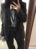 達佳詩(shī)黑色西裝套裝女職業(yè)正裝女士西服外套通勤高級感大學(xué)生面試小個(gè)子 黑色套裝【一?？畚餮b外套+西褲】 L 【適合115-125斤可穿】 曬單實(shí)拍圖