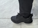 沙馳男鞋 2025秋季羊皮舒適輕軟時(shí)尚休閑鞋系帶透氣軟底舒適健步鞋 黑色（X28562228D） 42 歐碼（國碼43） 曬單實(shí)拍圖