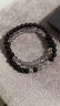 施華索尼亞天然黑曜石手串黑發(fā)晶水晶手鏈雙圈情侶男女款招財轉運首飾品禮物 【收藏級（金曜石）+黑發(fā)晶 珠子8mm 曬單實(shí)拍圖