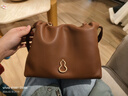 半坡飾族（bampo）【茶香小牛皮】如愿云朵包mini 真皮單肩包垃圾袋斜挎包520禮物 棕色701 曬單實(shí)拍圖