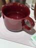 MUJI炻瓷 馬克杯 水杯杯子 桌面 帶把手 咖啡杯 家用  暗紅色 S 330ml 曬單實(shí)拍圖