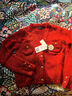 COCOBELLA質(zhì)感花紗細閃銀蔥粗針毛衣軟糯親膚針織外套MZ101-3 紅色 L 曬單實(shí)拍圖