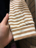 優(yōu)衣庫童裝男童女童搖粒絨圓領(lǐng)T恤長(cháng)袖條紋抓絨482987 32 深米色 150 曬單實(shí)拍圖