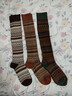 STARMARRY復古雙針小腿襪子女秋冬加厚保暖中筒襪拼色長(cháng)筒襪高筒毛線(xiàn)棉襪 橘色+深棕+墨綠 均碼 曬單實(shí)拍圖
