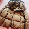 鴨鴨秋冬新品短款羽絨服女加厚連帽面包服寬松保暖韓版泡芙小個(gè)子外套 咖色 S （建議80-110斤） 曬單實(shí)拍圖