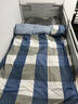 南極人（Nanjiren）新疆棉花被子被套兩件套棉被1.5x2米秋被芯冬季床褥子全套一整套 可拆洗-藍大格【新疆棉花填充】 單人被-150x200【被套+棉花被】約4.2斤 曬單實(shí)拍圖