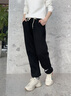 回力加絨褲子女2025新款秋冬運動(dòng)防風(fēng)羊羔絨束腳褲大碼胖mm直筒休閑褲 曬單實(shí)拍圖